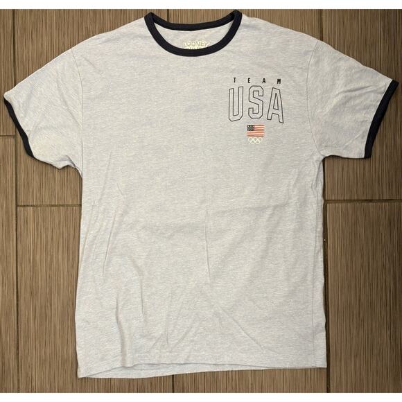 Looney Tunes Men’s Blue T-shirt USA Olympics Flag Short Sleeve Size Medium - Picture 1 of 5